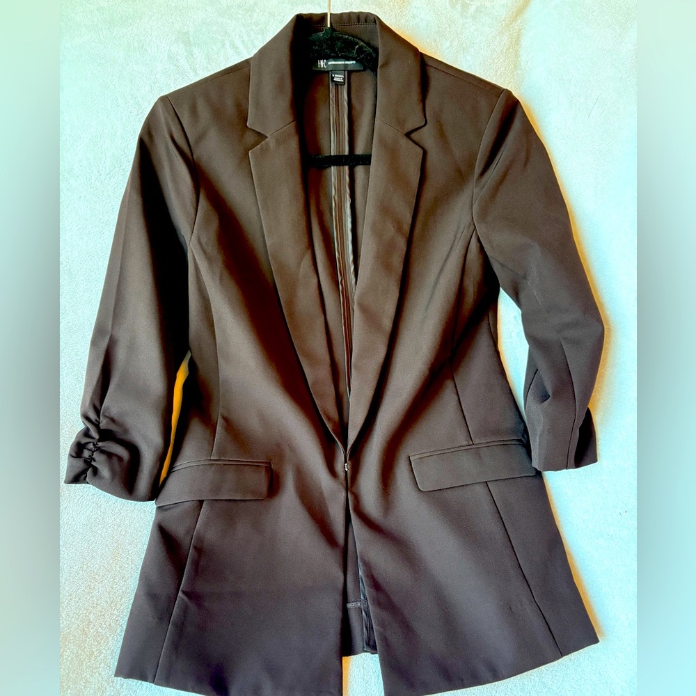 INC chocolate brown jacket xtra small